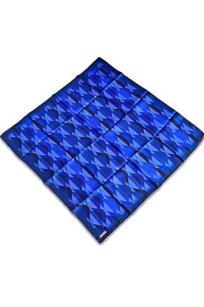 Armine Eșarfă de mătase Sura cu model geometric albastru 9169 - 82