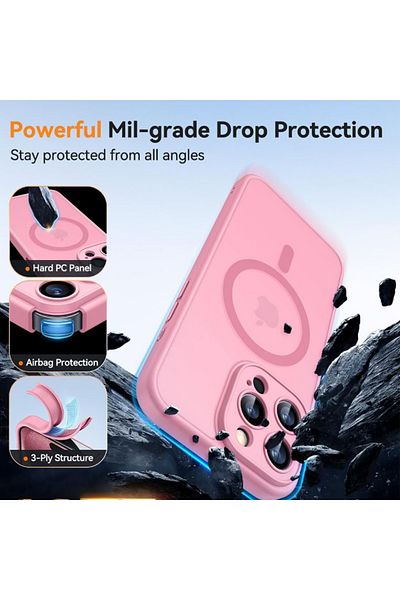 REDz Accessories Camera Protection Case for iPhone 16 Pro Max, Colored Edges, Pink