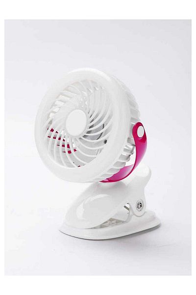 Geepas Rechargeable Clip Fan with LED Light Two Quiet Speeds with 7 Hours Continuous Working GF21137 white