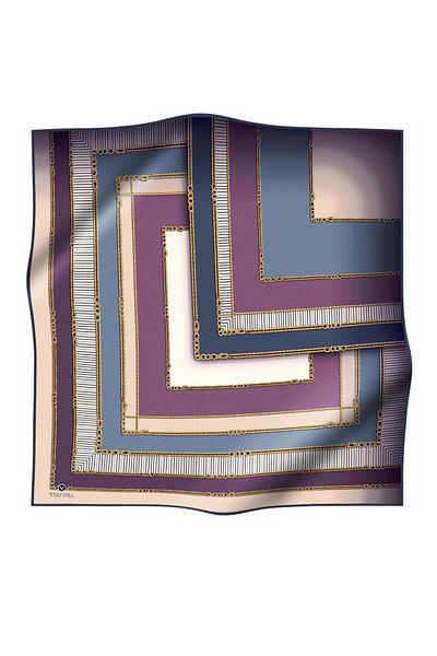 Vissona Γυναικείο μεταξωτό μαντήλι Twill Indigo Purple