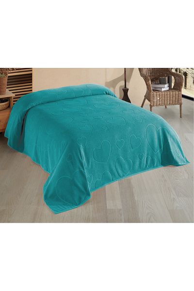 DNZ GÜLCAN TEKSTİL Luisa Towel Pique Bedspread Heart (Double) 220*240