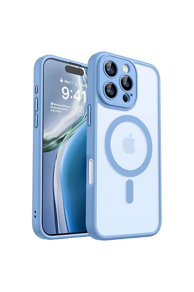 REDz Accessories Camera Protection Case for iPhone 15 Pro, Colored Edges, Light Blue