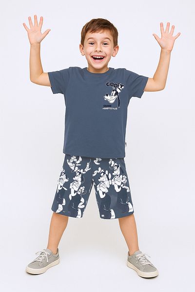 HÇM Boy's Shorts Suit Back Printed Cycling Collar F14
