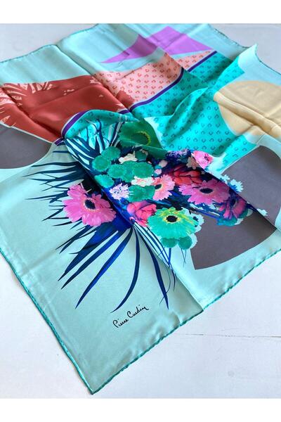 Pierre Cardin Sura Svila šal 46045 vodeno zeleni mešoviti uzorak