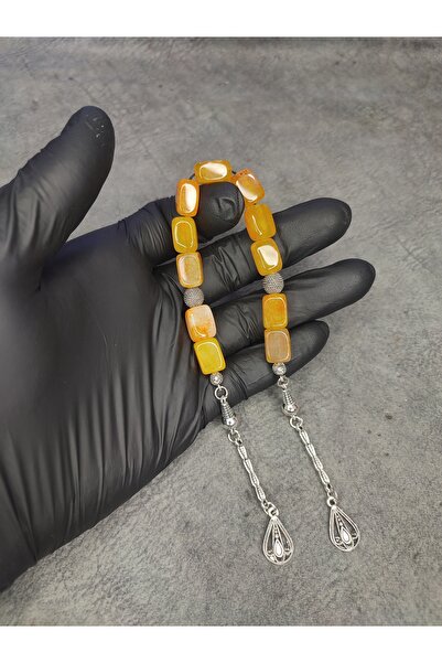 Mos Tespih Zaza Rectangular Natural Stone Agate Stone Rosary