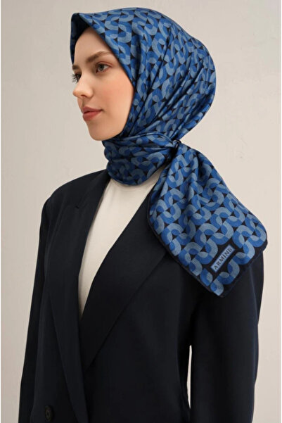 Armine سورا وشاح حريري 9321-57 أزرق داكن نمط مختلط