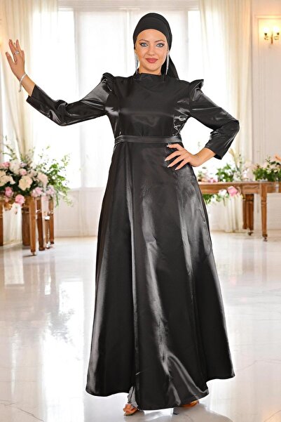 Missvalle Βραδινό φόρεμα Shoulder Gathered Plus Size Μαύρο 19128