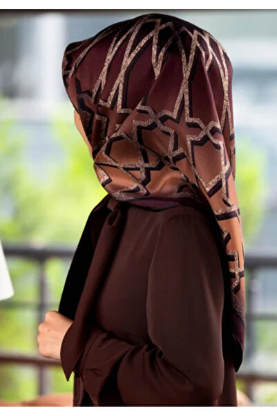 Vissona Eșarfă 100% twill cu model turcesc, culoare cupru, 90x90, formă de cu...