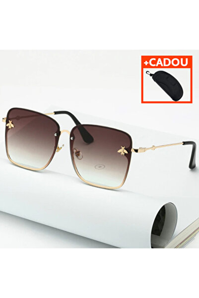 REDz Accessories Ochelari de soare, damă, model supradimensionat, protecție UV400, maro