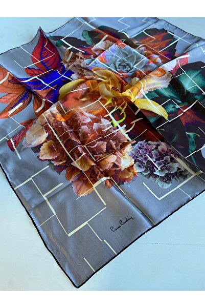 Pierre Cardin Μεταξωτό κασκόλ Sura 43390 Γκρι Μικτό σχέδιο