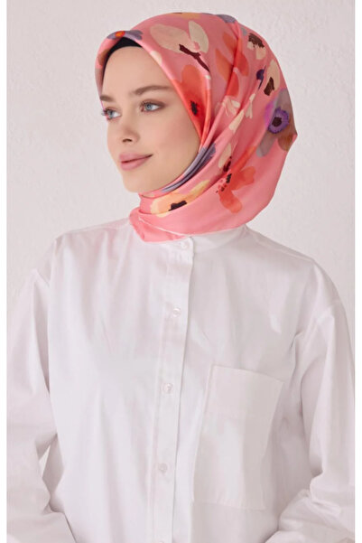 Belli وشاح تيفيل الحريري 4033 - 34 نمط مختلط وردي