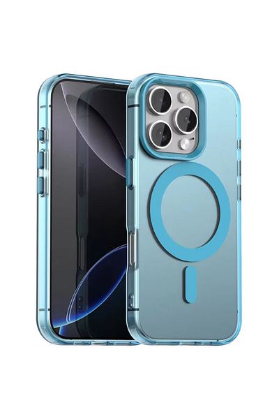 REDz Accessories Candy MagSafe Case for iPhone 15 Pro, Shockproof, Silicone, Blue