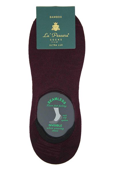 La Pescara Claret Red Ultra Luxury Invisible Bamboo Single Men's Socks Crp374
