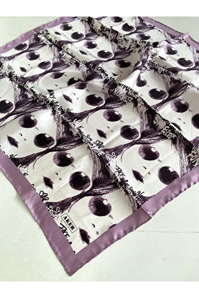 Aker Eșarfă de mătase Tivil 44605 Motiv mixt liliac