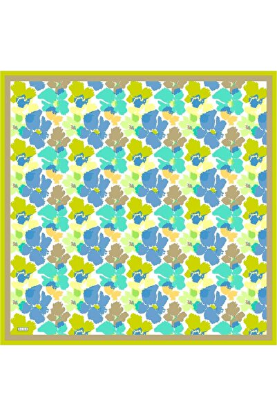 Belli وشاح تيفيل حريري 4020 - 50 نمط مختلط أصفر