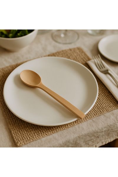 TAHAHAMAK Wooden Spoon 25 Cm, Beech 25X5 cm 2 Pieces
