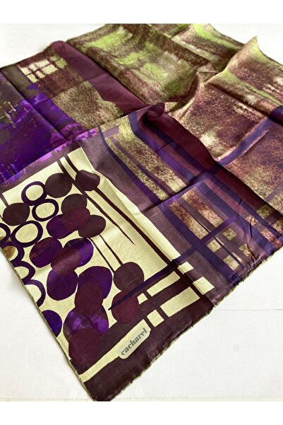 Cacharel Eșarfă de mătase Tivil 44421 Verde cu model mixt