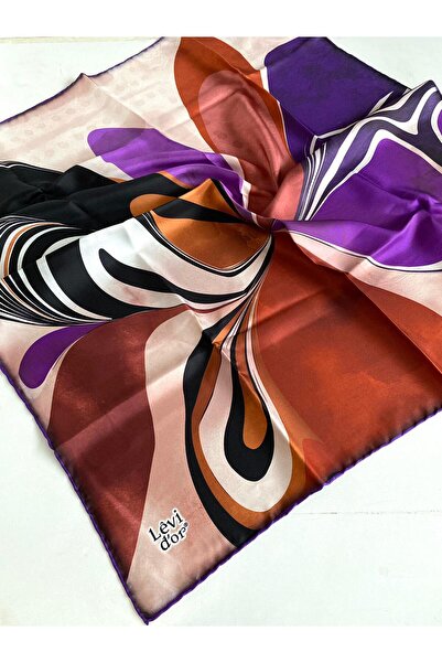 Levidor وشاح حرير تيفيل 43980 نمط برتقالي مختلط