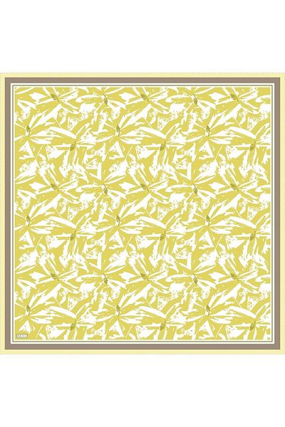 Belli Tivil Silk Scarf 4014-35 Yellow Mixed Pattern