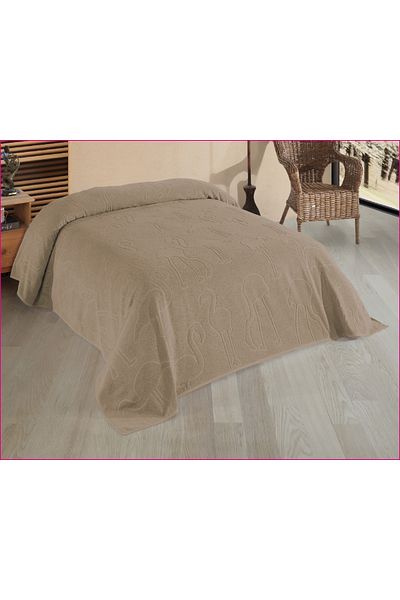 DNZ GÜLCAN TEKSTİL Luisa Towel Pique Bedspread Flamingo (Double) 220*240