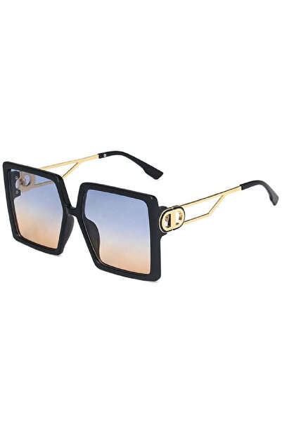 REDz Accessories Ochelari de soare, model Queen, mărime mare, damă, protecție UV400, negru-gradient