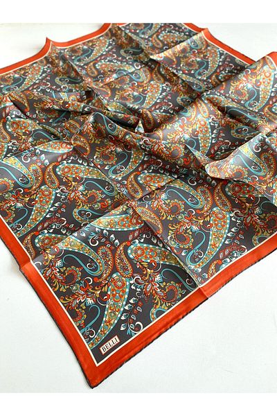 Belli Tivil Silk Scarf 4101-39 Orange Mixed Pattern
