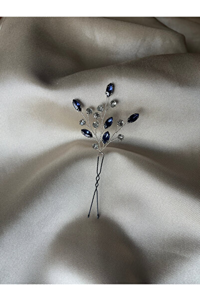 DOĞA ART STORE Φουρκέτα με κρυστάλλινες πέτρες σε μπλε ναυτικό και μπλε νύχτα