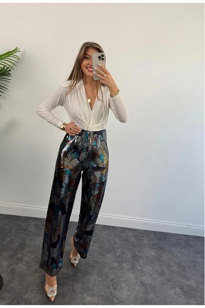 MODA Glitter color gradient ultra style Stretch Fabric special design premium pants