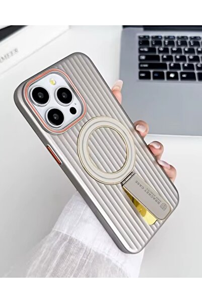 KILIF HOUSE Iphone 12 / 12 Pro Uyumlu Metasl Standlı Parlak Magsafe Destekli ...