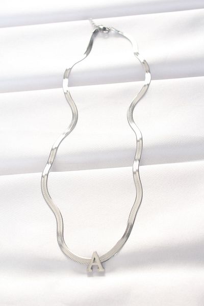 Skygo 316L Steel Letter a Silver Color Italian Chain Necklace - Tj-Bko8546