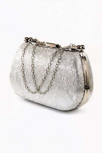 KEEBA Silver Evening Dress Bag with Laser Waves. Evening Dress Portfolio Clutch Invitation Evening Bag. Women's Evening Dress Silver Bag.