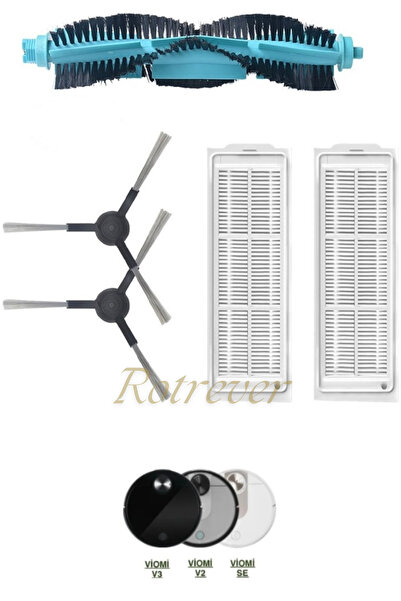 RotRever Viomi SE V2 V2 Pro Viomi V2-V3 Robot Süpürge Uyumlu Hepa Filtre,Fırça Seti