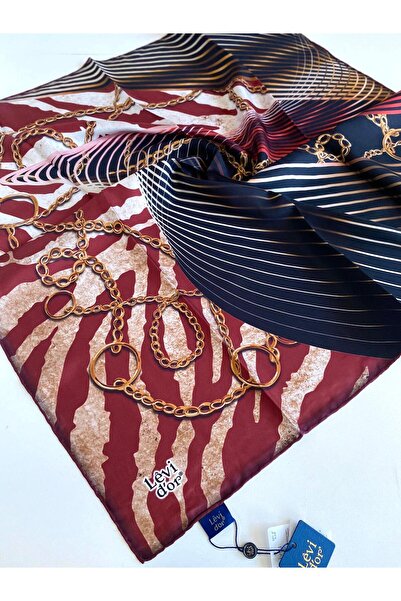 Levidor وشاح حرير تيفيل 47095 نمط أحمر مختلط