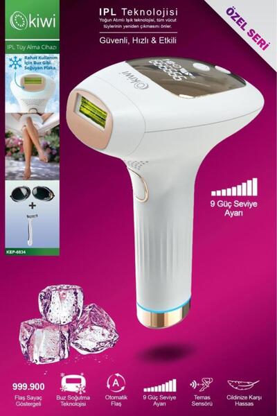 Kiwi Ipl Buz Lazer Epilasyon Tüy Alma Cihazı Otomatik Yüz,vücut,hassas Bölge, 999.900 Atım KEP6834