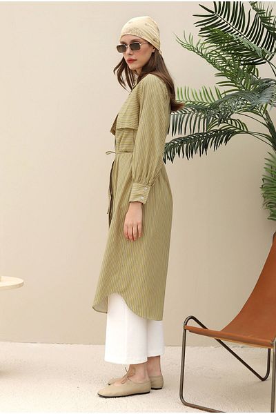 HEQA Windbreaker Long Shirt Oil Green
