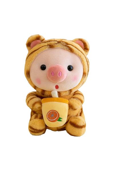 Malvys Malvys® Plush Toy, Tiger Pig, Orange/Pink, 25 cm