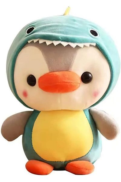 Malvys Jucarie de plus Malvys®, Pinguinul Dino, Albastru/Gri, 23 cm