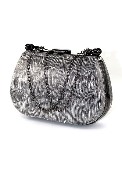 KEEBA Platinum Evening Dress Bag with Laser Waves. Evening Dress Portfolio Clutch Invitation Evening Bag. Women's Evening Dress Platinum Bag.