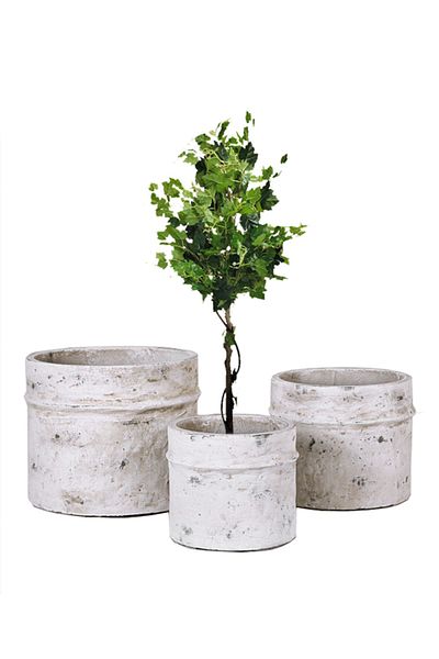 DRAMA HOME Planter Set - Rustic Brown Cylindrical Design