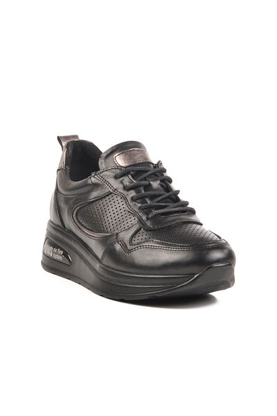Venüs Pantofi casual de damă din piele naturală negru-platină 2216654Y Z