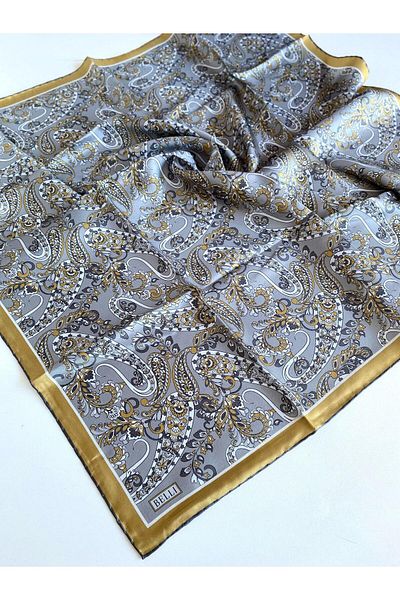 Belli Tivil Silk Scarf 4101-03 Gray Mixed Pattern