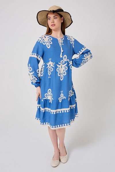 DEVRAN V-Neck Cotton Viscose Dress