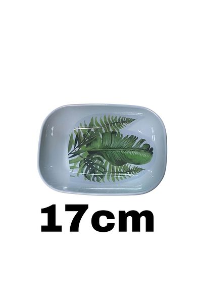 nazen 6 Pieces White Melamine Boat Plate 14X10Cm -17X12 Medium-Large Size Salad Plate