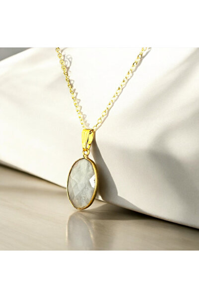 KIRMIZICOSMETİCS Ay taşı kolye. Sertifikalı