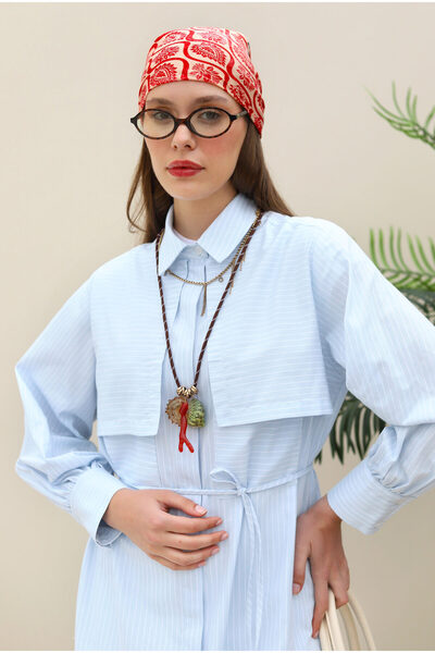 HEQA Rüzgarlıklı Uzun Gömlek Buz Mavi