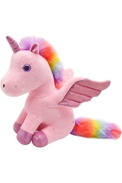 Malvys Malvys® Plush Toy, Unicorn with Angel Wings, Pink, 30 cm