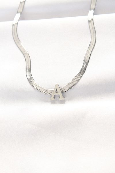 Skygo 316L Steel Letter a Silver Color Italian Chain Necklace - Tj-Bko8546