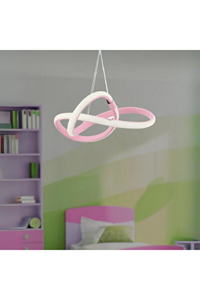 Elektroyou Bonna Modern Tekli Pembe Sarkıt Led Beyaz Işık Power Ledli Salon Mutfak Oda Hol Ledli Avize