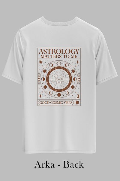 OXVİN Αστρολογία Πίσω Εκτυπωμένο Μπλουζάκι Unisex OVERSIZE (ΦΟΡΤΩΤΟ ΚΟΜΜΑ)