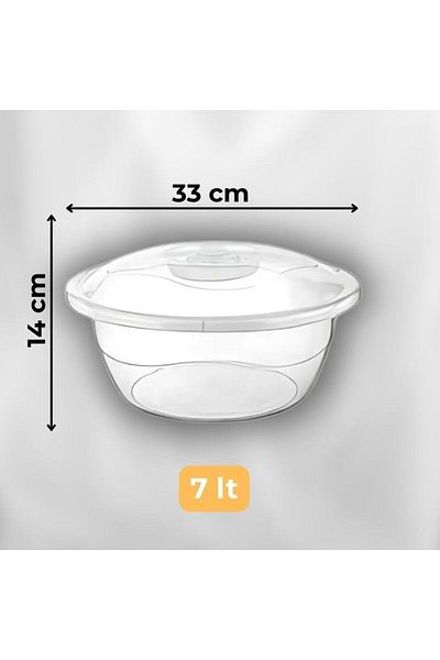 almital mobilya aksesuarları furniture accessories 2-Piece Transparent Lid Basin Set 4.5 Lt and 7 Lt Basin Set Storage Container
